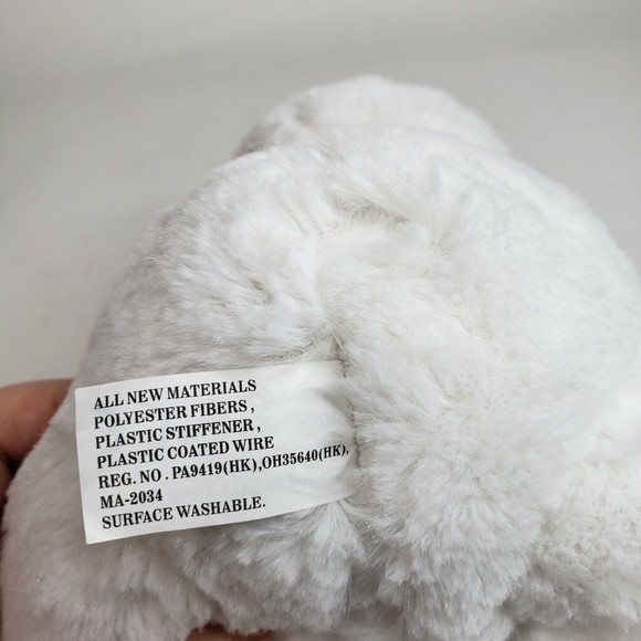 New Concepts Plush White Easter Bunny Rabbit Pink Gingham Flower Clean - Picture 7 of 10